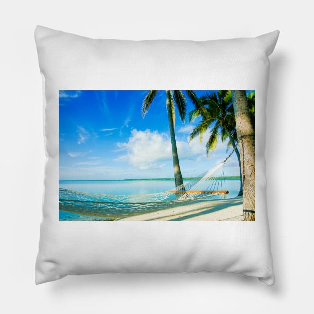 Empty hammock in warm tropical shade. Pillow by brians101