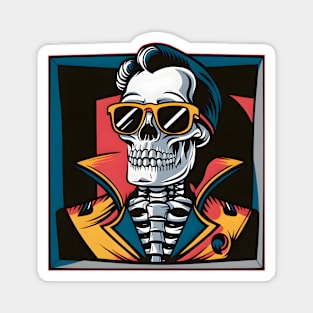 Cool Skeleton Wearing Sunglasses Magnet