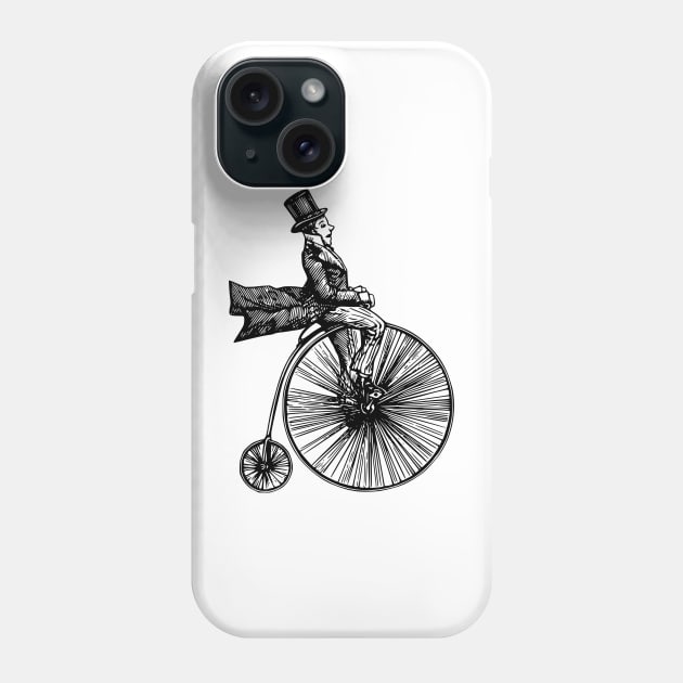 Vintage High Wheel Cyclist Phone Case by Vintage Boutique