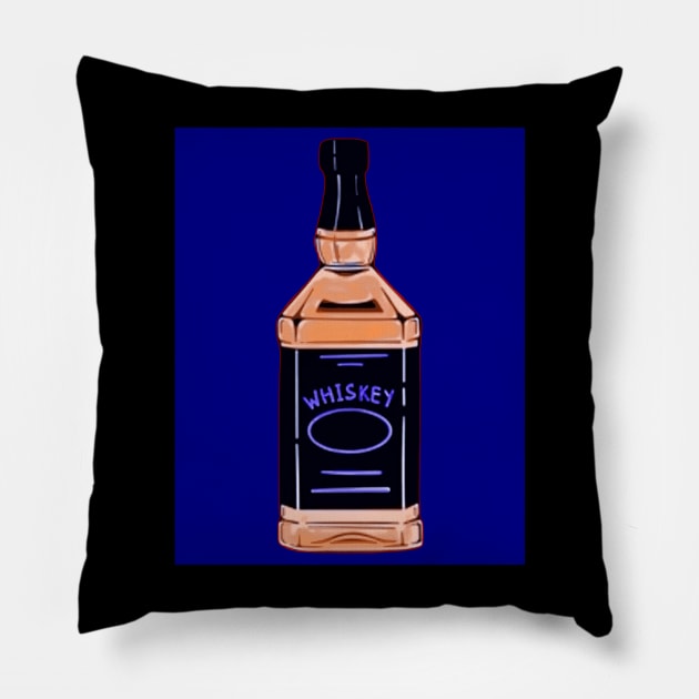 whiskey bottle pop art Pillow by oryan80