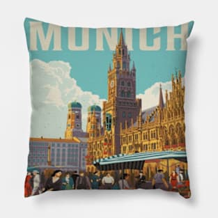 MUNICH GERMANY TRAVEL VINTAGE Pillow