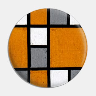 Yellow Ochre Geometric Abstract Acrylic Painting Pin