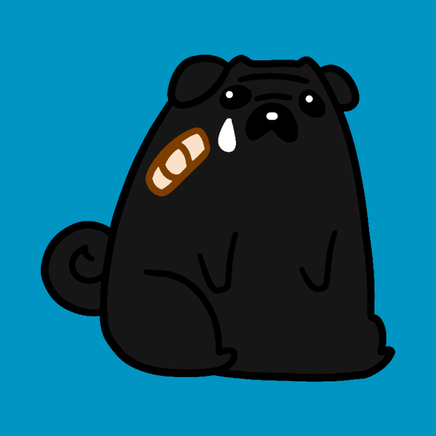 Sad Hurt Black Pug by saradaboru