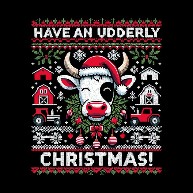 Funny Ugly Christmas Cow Holiday Design by Indigo Lake
