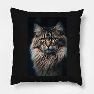 Serious Cat portrait Pillow