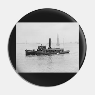 Fireboat in Boston Harbor, 1906. Vintage Photo Pin