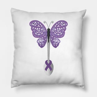 Butterfly Spoon Awareness Ribbon! (Purple) Pillow