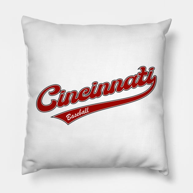 Cincinnati Baseball Pillow by Cemploex_Art