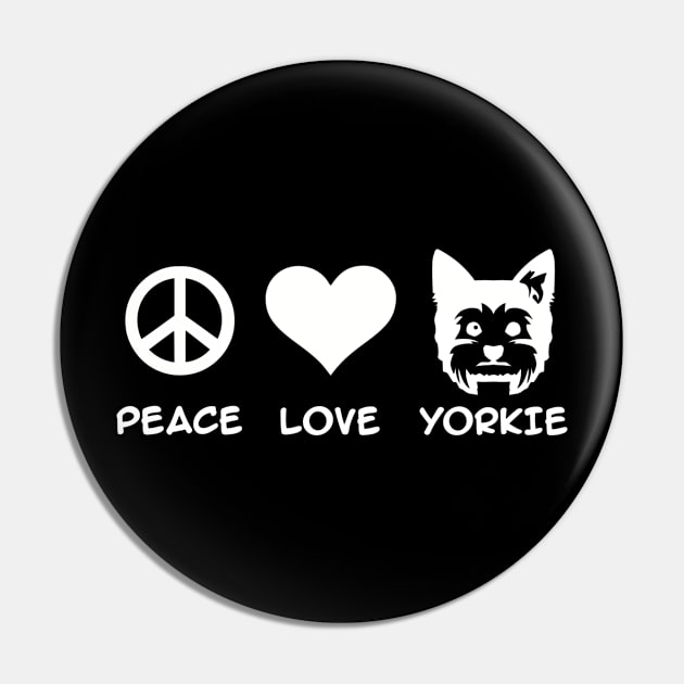 Peace, Love, Yorkie Pin by Designzz