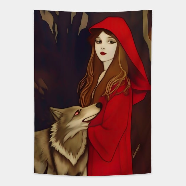 Little Red Riding Hood - Big Bad Wolf Tapestry by ZiolaRosa