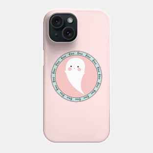 Cute Ghost Emblem Halloween Circle Design Phone Case