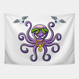 Giant octopus monster Tapestry