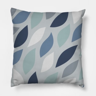 Abstract Leaves in Blue Pillow