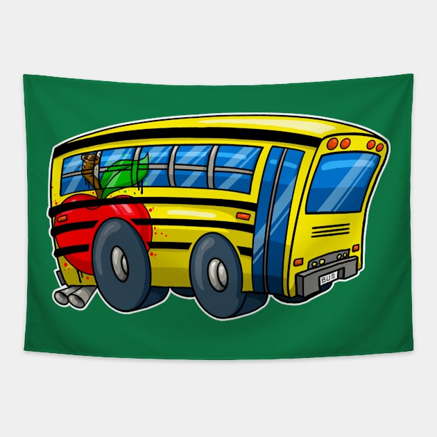 School Bus Tapestry by Laughin' Bones