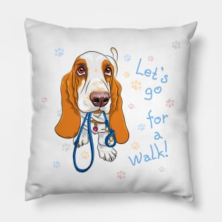 Basset Hound breed wants to walk Pillow