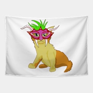 Mardi Gras Cat Tapestry