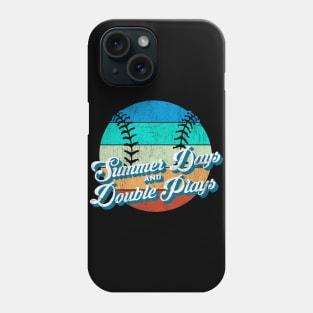 70s Style Retro Baseball Summer Days and Double Plays design graphic Phone Case