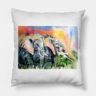 Elephants together Pillow