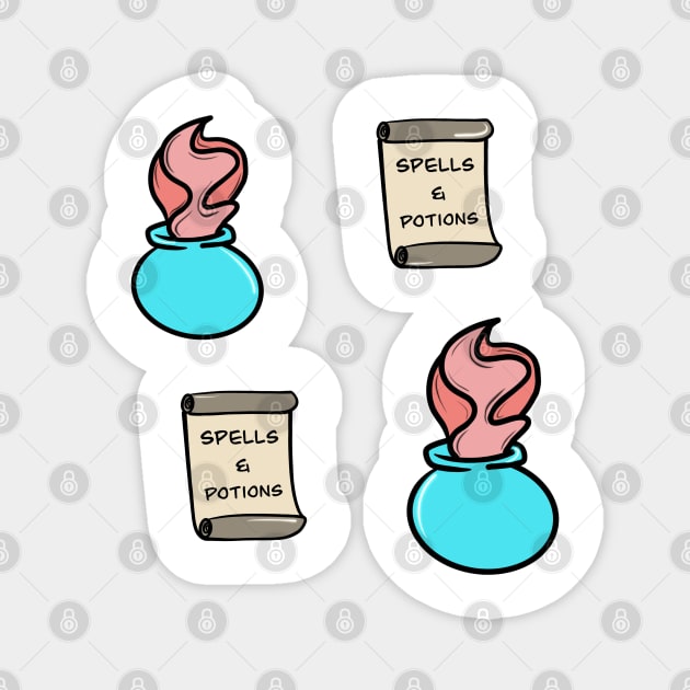 Spells and Potions Magnet by SugarSaltSpice