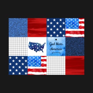 God Bless America Patchwork T-Shirt