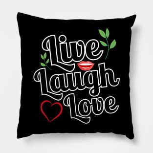 Joyful Mantra: Live, Laugh, Love Pillow