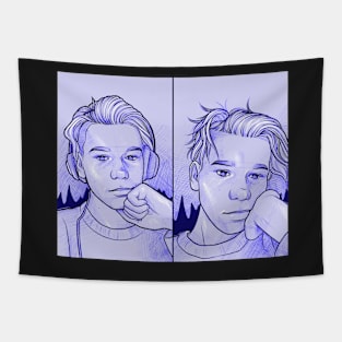 Marcus Blue Sketch Tapestry