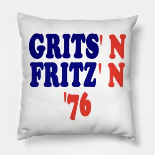 Grits N Fritz - Jimmy Carter And Walter Mondale Campaign Button Pillow