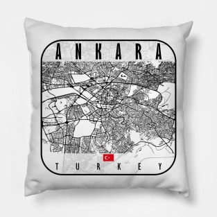 Ankara Map Turkey Pillow