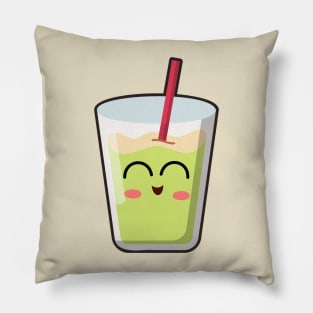 Kawaii Cute Avocado fruit juice drink Pillow