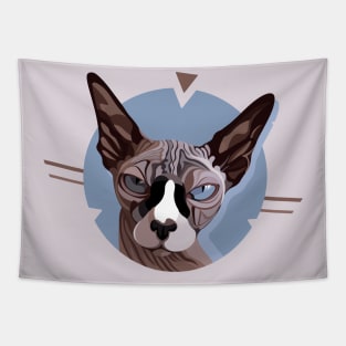 Angry Sphynx Cat Tapestry