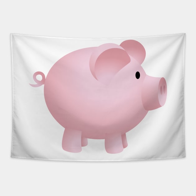 Cartoon Pig Tapestry by SWON Design