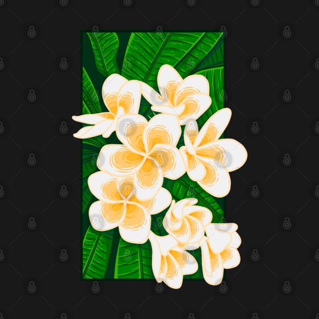 Doodle illustration of Balinese frangipani flowers by Wahyuwm48