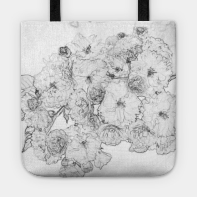 Cherry Blossom Flower Line Art Flower Tote Teepublic