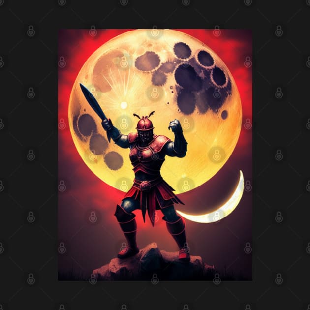 Red Moon Warrior art work by Aphro art design 