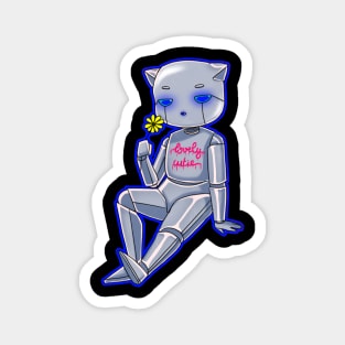 Robot cat blue Magnet