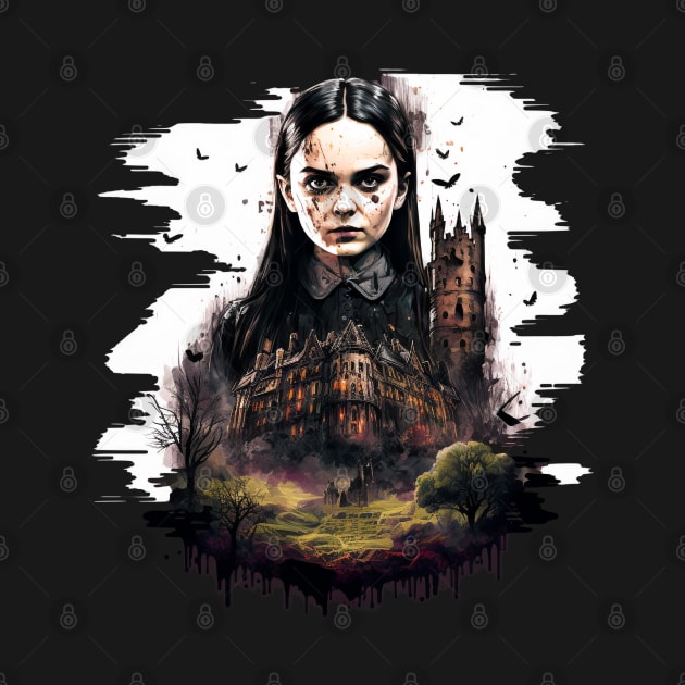 ADDAMS Family, Wednesday-inspired design, by Buff Geeks Art