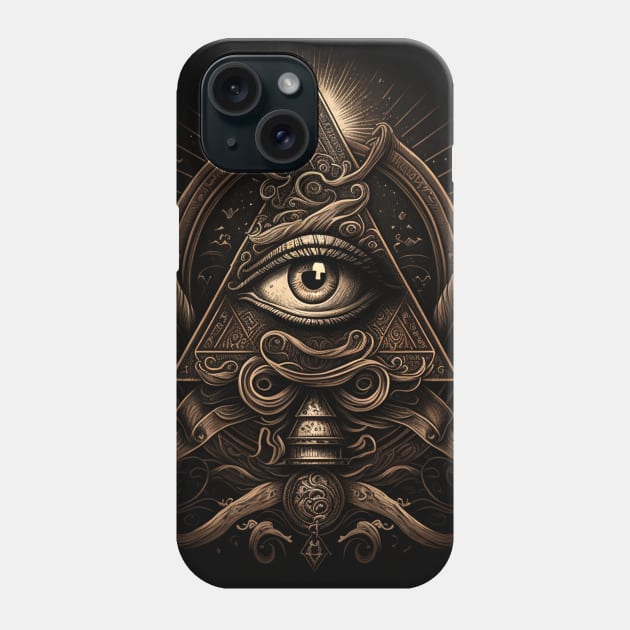 illuminati-inspired, eye Phone Case by Buff Geeks Art