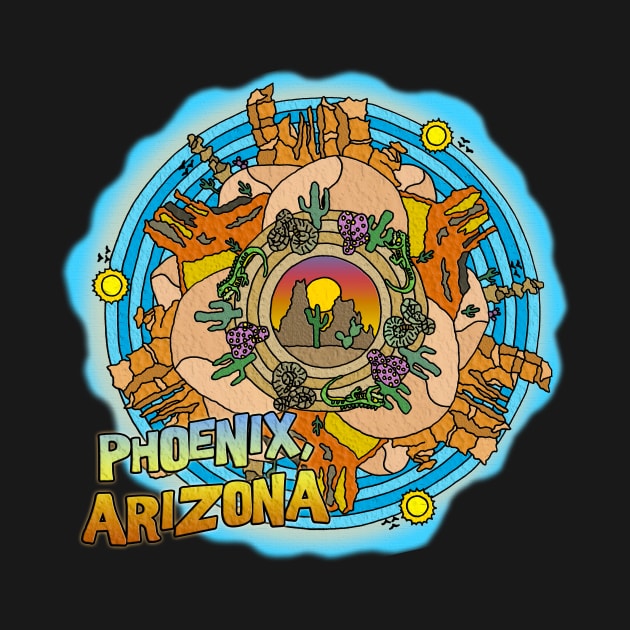 Phoenix, Arizona Desert Southwest Themed Mandala by gorff