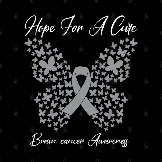 Hope For A Cure  Butterfly Gift  Brain cancer 3 by HomerNewbergereq