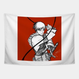 the vampire hunter in whip arts ecopop sketch Tapestry