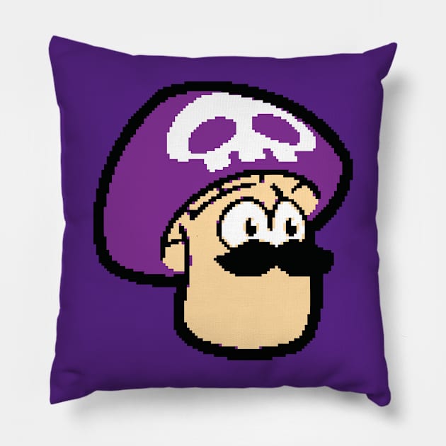 ShroomDood (Pixel/Poison) Pillow by ArtofJMS