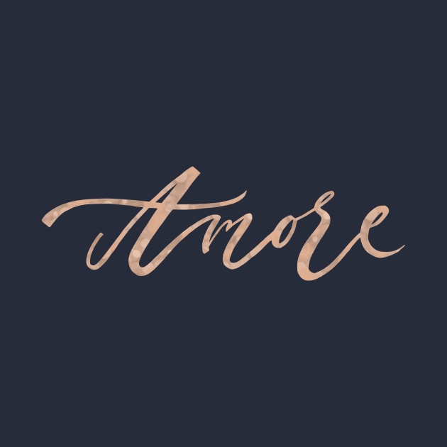 Amore - rose gold script by peggieprints