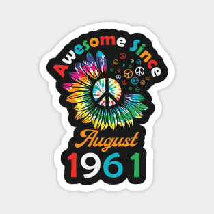 Funny Birthday Quote, Awesome Since August 1961, Retro Birthday Magnet