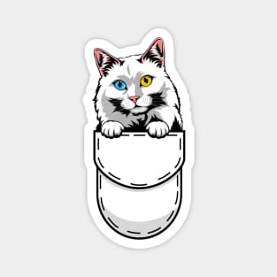 Funny Turkish Angora Pocket Cat Magnet