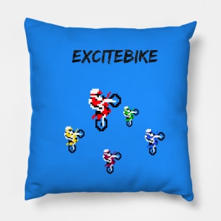 Excite 8bit Bike pixel. art Pillow