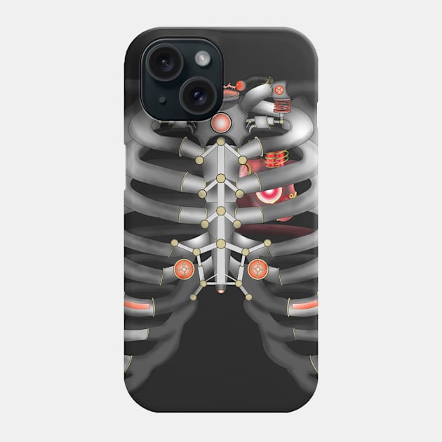 Machine Skeleton (Red Variant) Phone Case by NGM