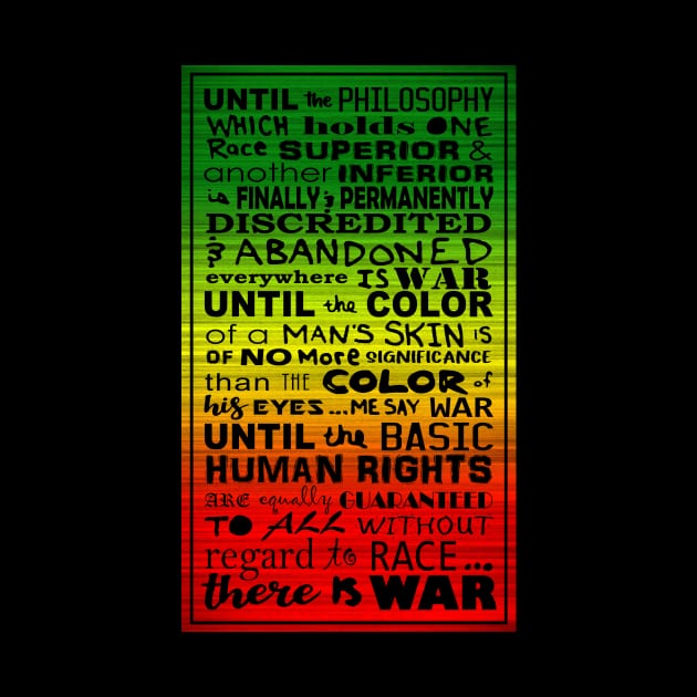 Haile Selassie War Speech Rasta Colors by LionTuff79