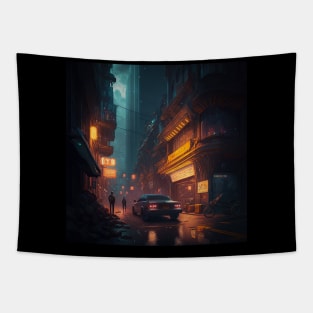 Cyberpunk city Tapestry