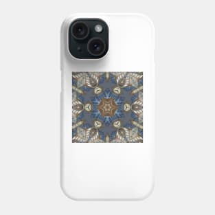 star shaped art nouveau styled pattern in grey brown blue and beige Phone Case