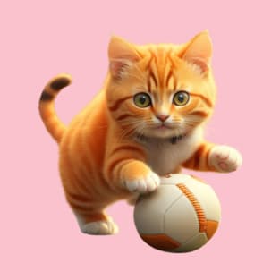 Cat is playing football T-Shirt